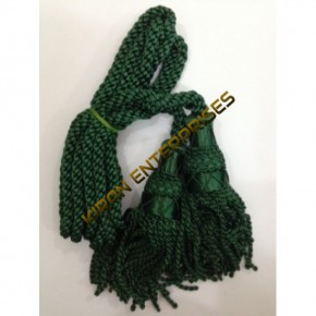 Bagpipe Cord Dark Green Silk.